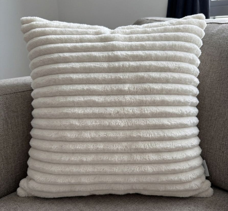 Pack of 2 pack lining frill decorative cushion  ( white )