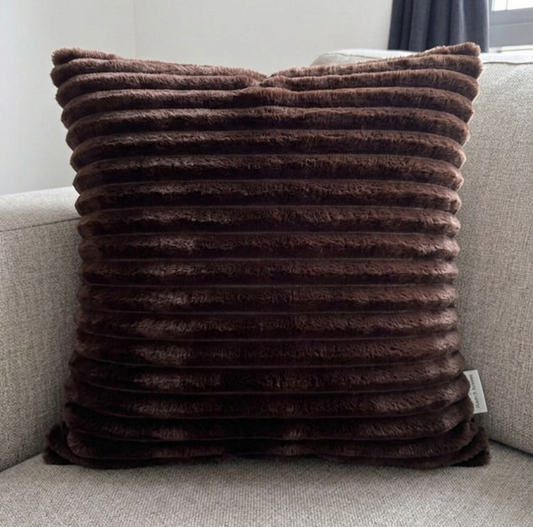 Pack of 2 pack lining frill decorative cushion  ( chocolate )