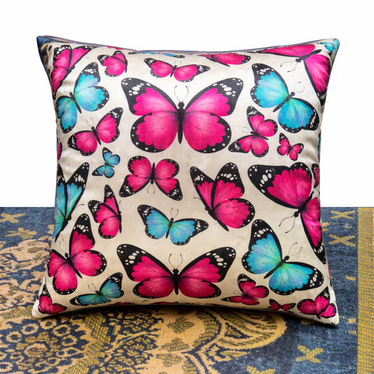 Pack of 2 pack velvet decorative print cushion  ( multi )