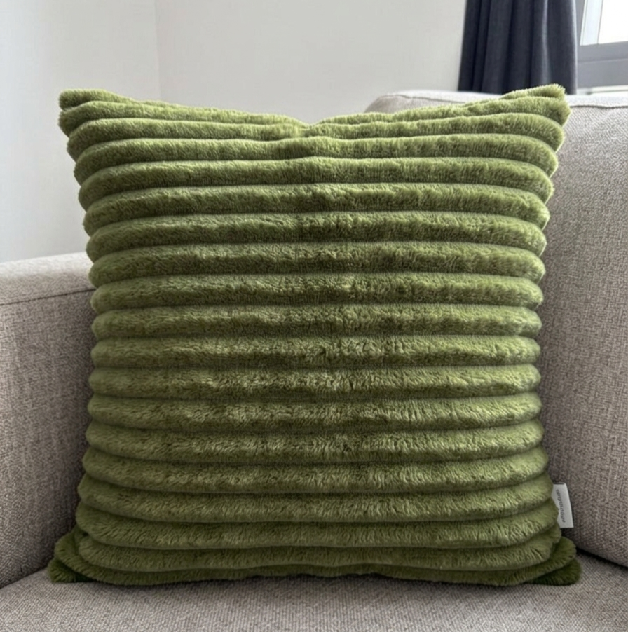 Pack of 2 pack lining frill decorative cushion  ( green )