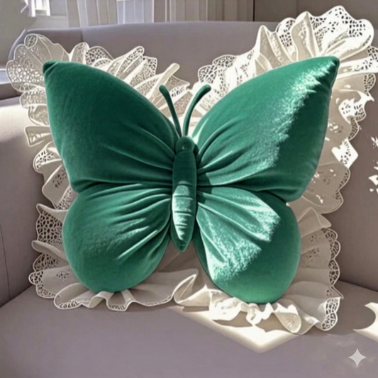 Pack of 1 pack velvet butterfly cushion  ( green )