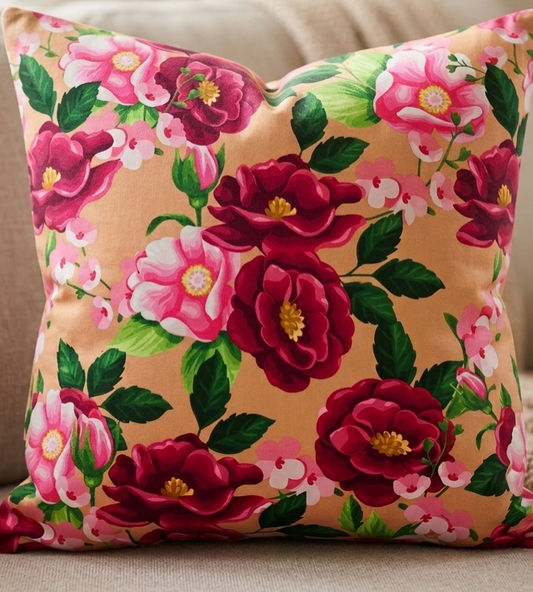 Pack of 2 pack velvet decorative print cushion  ( multi )