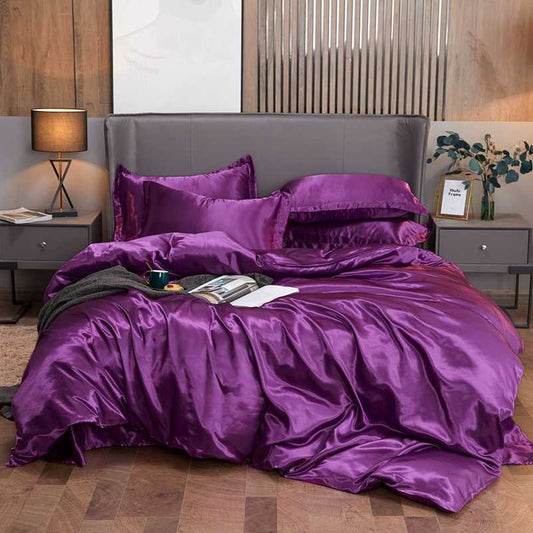 Pure Silk Duvet Set - Purple