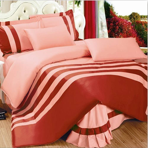 Pink & Maroon Stripe Duvet Set