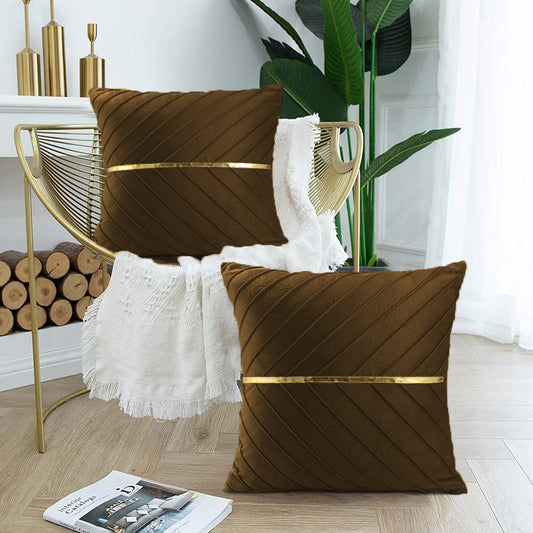 Pack of 2pack velvet decorative cushion ( Brown )