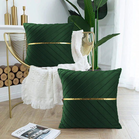 Pack of 2pack velvet decorative cushion ( Green )