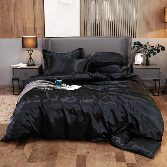 Pure Silk Duvet Set - Black