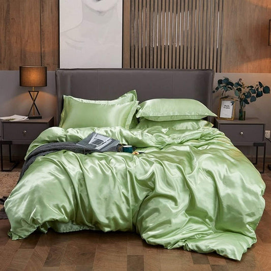 Pure Silk Duvet Set - AQUVA GREEN