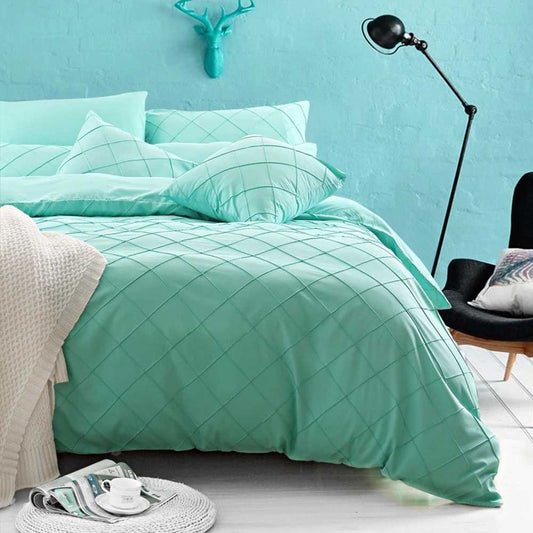 CROSS PLEATED DUVET SET 8 PES( AQUVA )