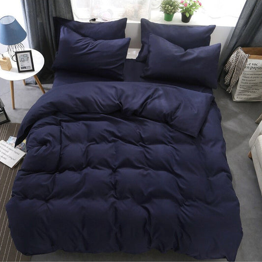 plain dyed duvet set 8 pes ( BLACK)