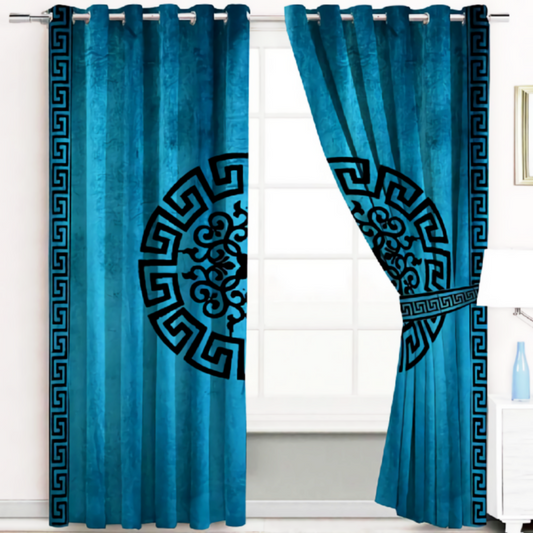 Luxury velvet curtain splendid design (Tell & Black )