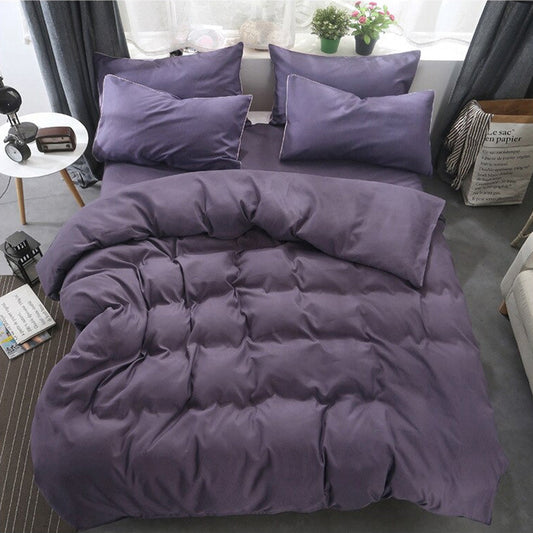 plain dyed duvet set 8 pes ( GREY)