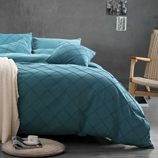 CROSS PLEATED DUVET SET 8 PES( ZINK )