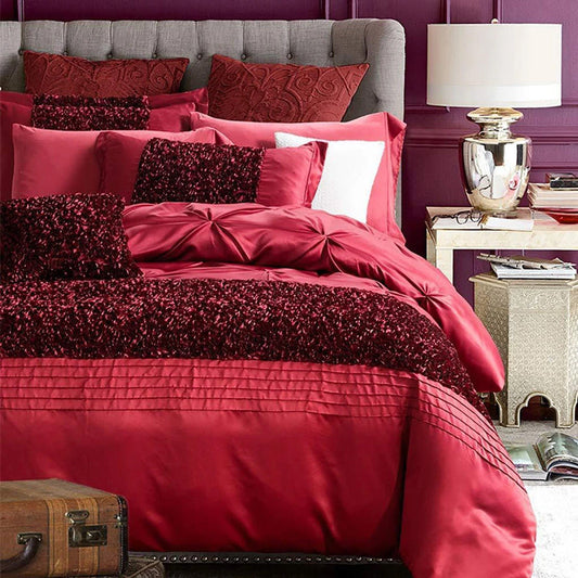 Luxury Bridal Duvet set ( RED)