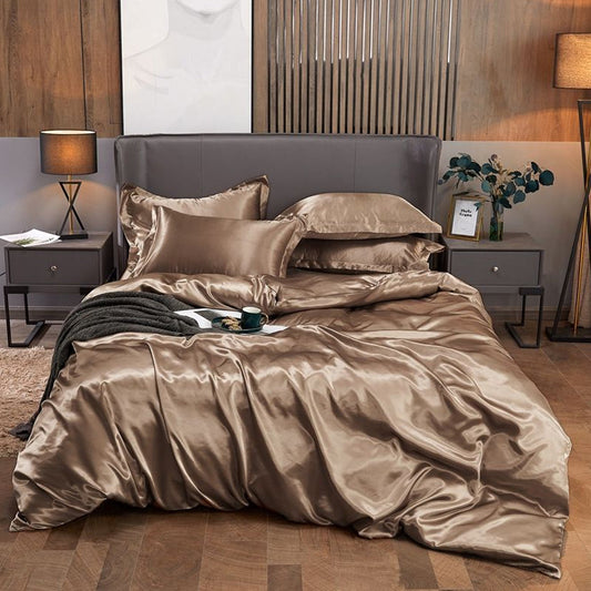 Pure Silk Duvet Set - LIGHT BROWN