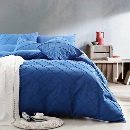 CROSS PLEATED DUVET SET 8 PES( SKY BLUE )