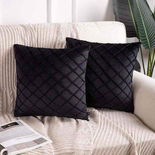 Pack of 2pack velvet decorative cushion  (BLACK)