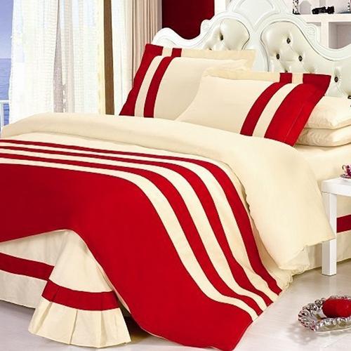 CREEM & RED Stripe Duvet Set