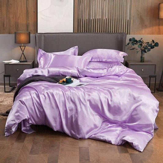 Pure Silk Duvet Set - LIGHT PURPLE