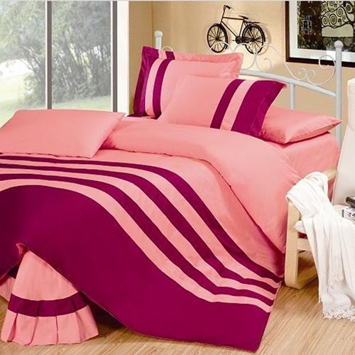 T PINK  & BABY PINK  Stripe Duvet Set