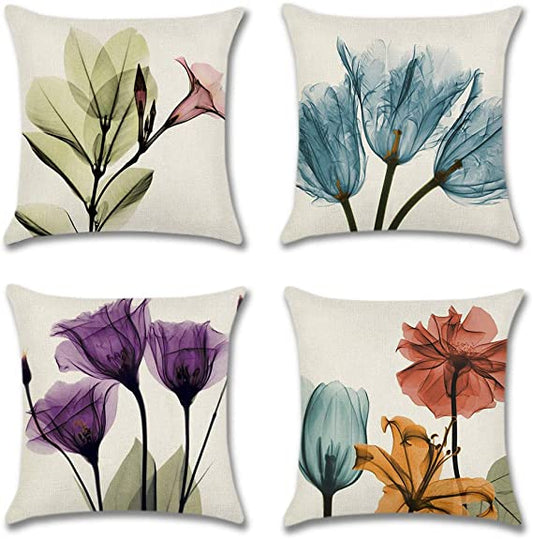 Pack of 4 pack velvet  print cushion  ( multi )