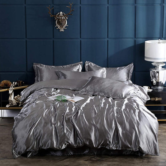 Pure Silk Duvet Set - DARK GREY