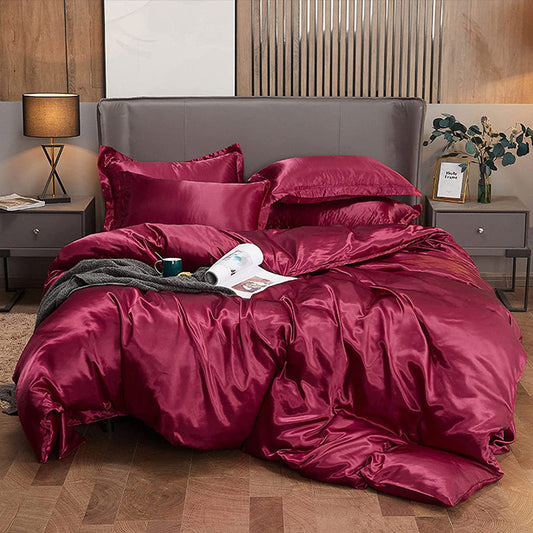 Pure Silk Duvet Set - MAROON