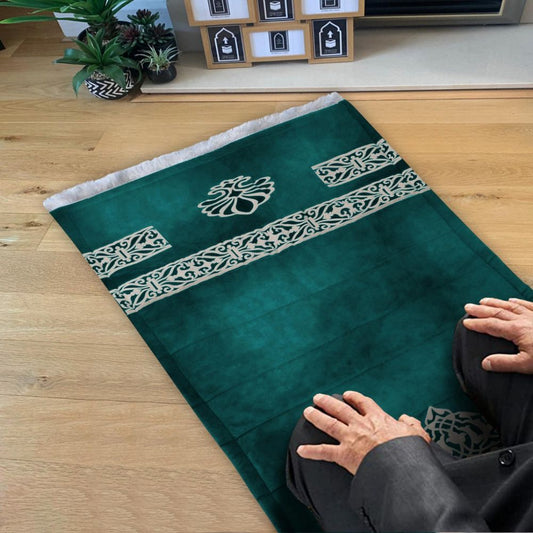 Luxury velvet fabric prayer mat  ( Green )