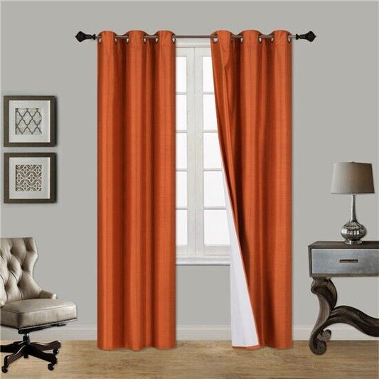 Plain velvet decorative curtain (D- orange )