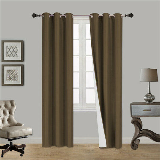 Plain velvet decorative curtain ( Brown )