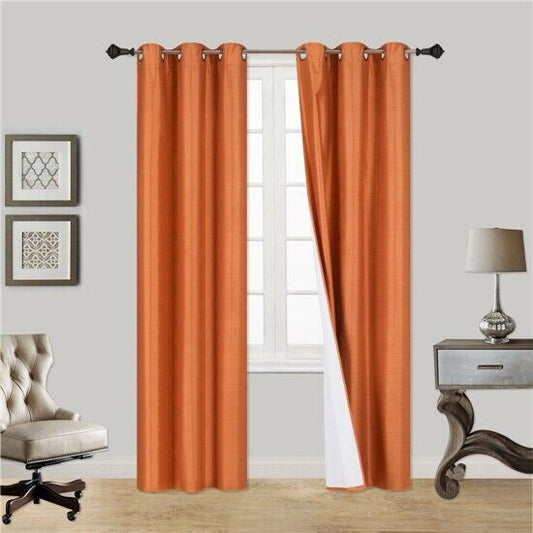 Plain velvet decorative curtain ( Orange )