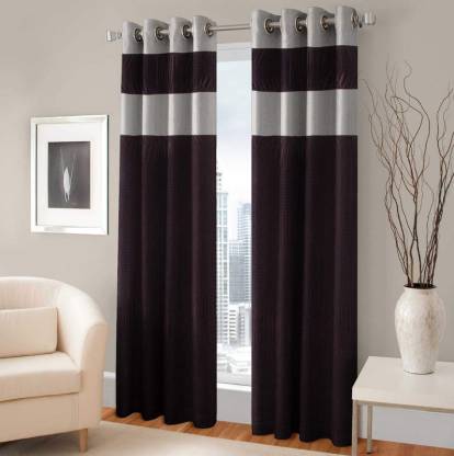 Plain velvet decorative curtain ( Black & white )